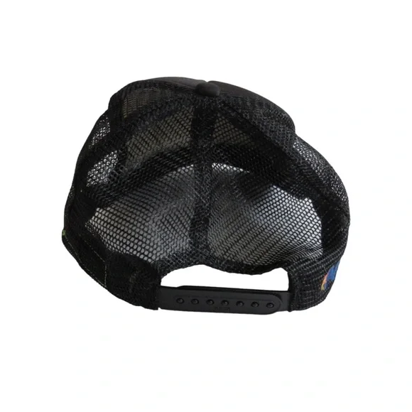 Aviator Nation Turn It Up Trucker Hat Bolt Black Mesh Adjustable Snapback Cap - Picture 3 of 8